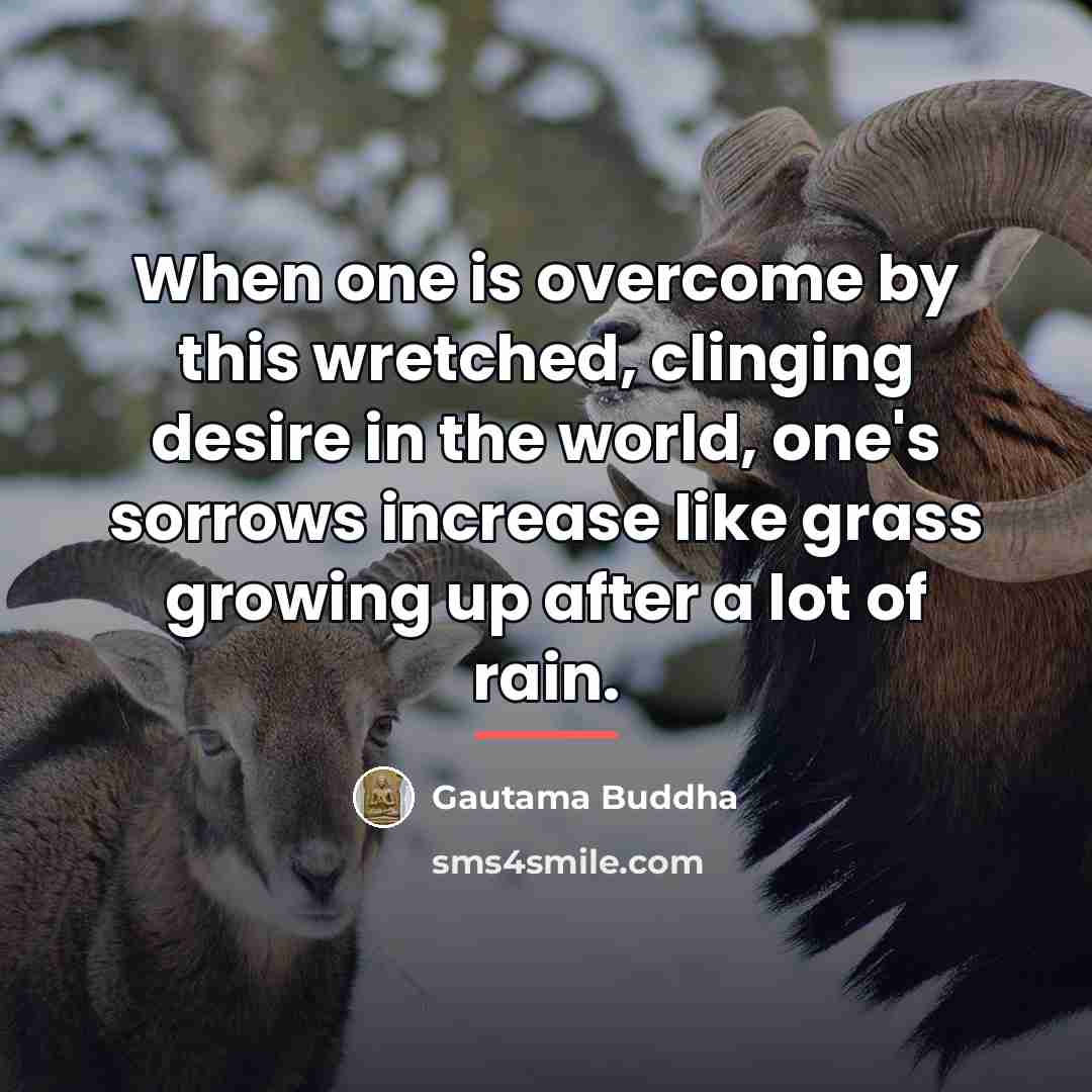 “When one is overcome by this wretched, clinging desire in…” quote by Gautama Buddha