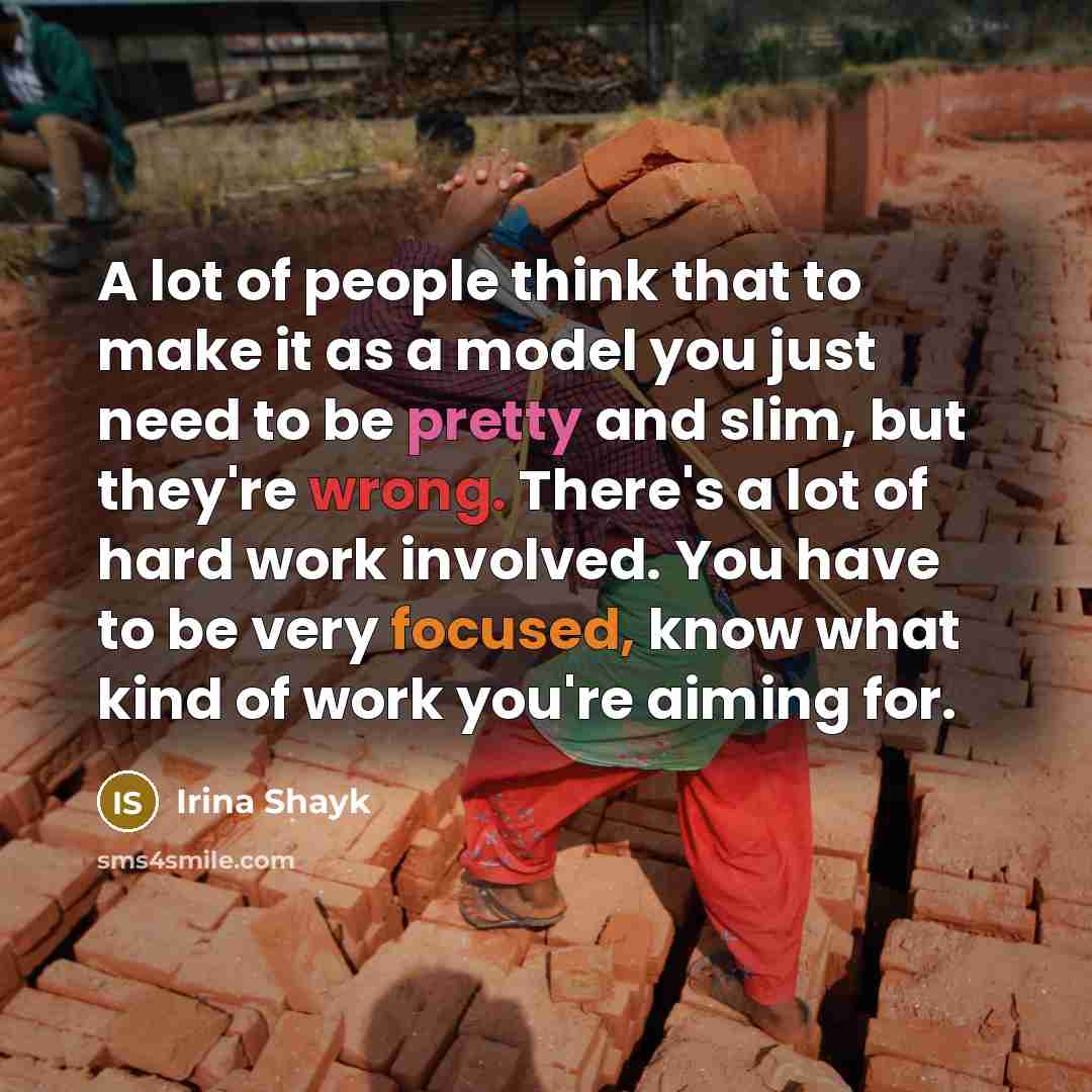 “A lot of people think that to make it as…” quote by Irina Shayk