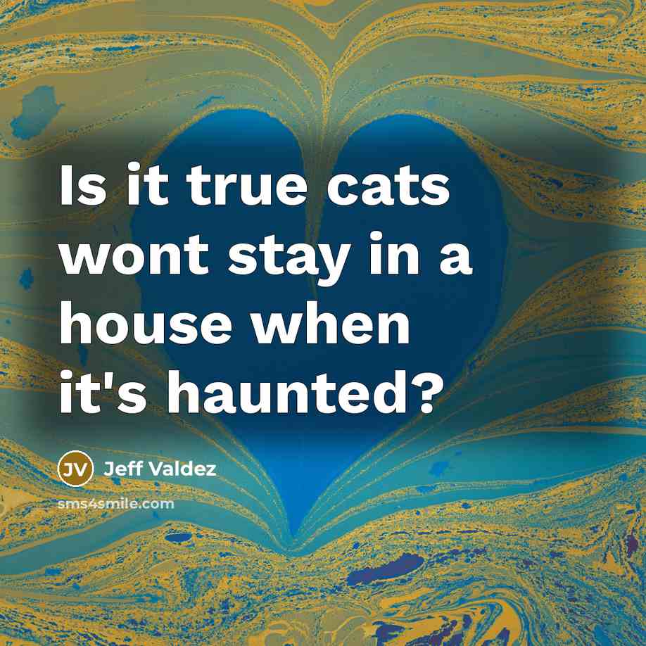 “Is it true cats wont stay in a house when…” quote by Jeff Valdez