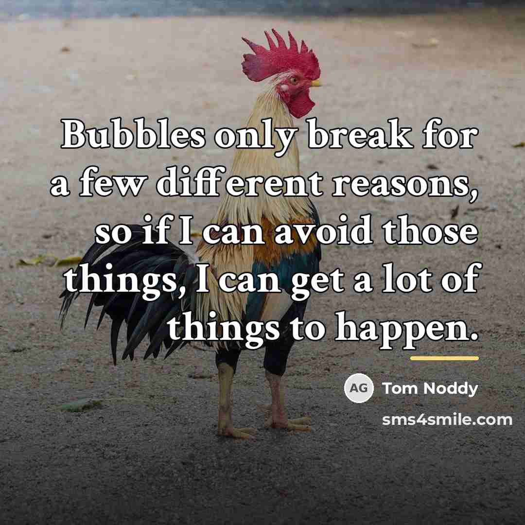 “Bubbles only break for a few different reasons, so if…” quote by Tom Noddy