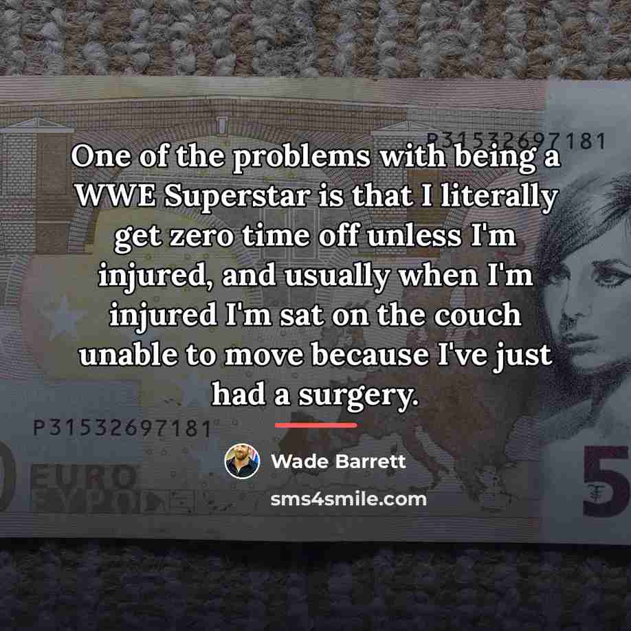 “One of the problems with being a WWE Superstar is…” quote by Wade Barrett