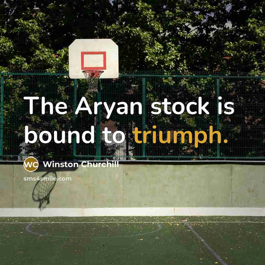 “The Aryan stock is bound to triumph.…” quote by Winston Churchill