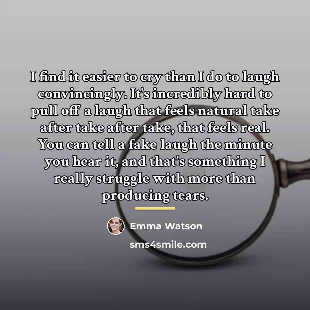 “I find it easier to cry than I do to…” quote by Emma Watson