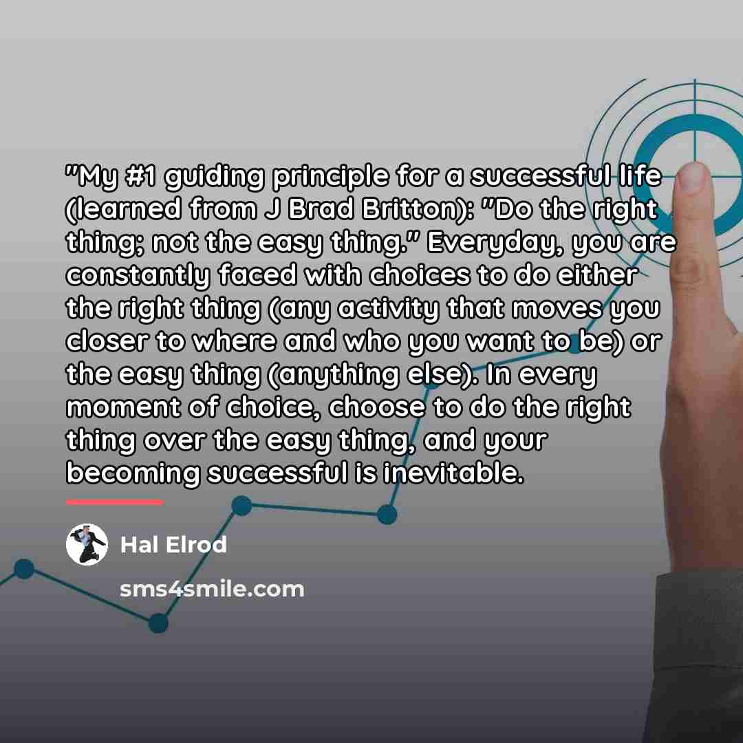 “"My #1 guiding principle for a successful life (learned from…” quote by Hal Elrod