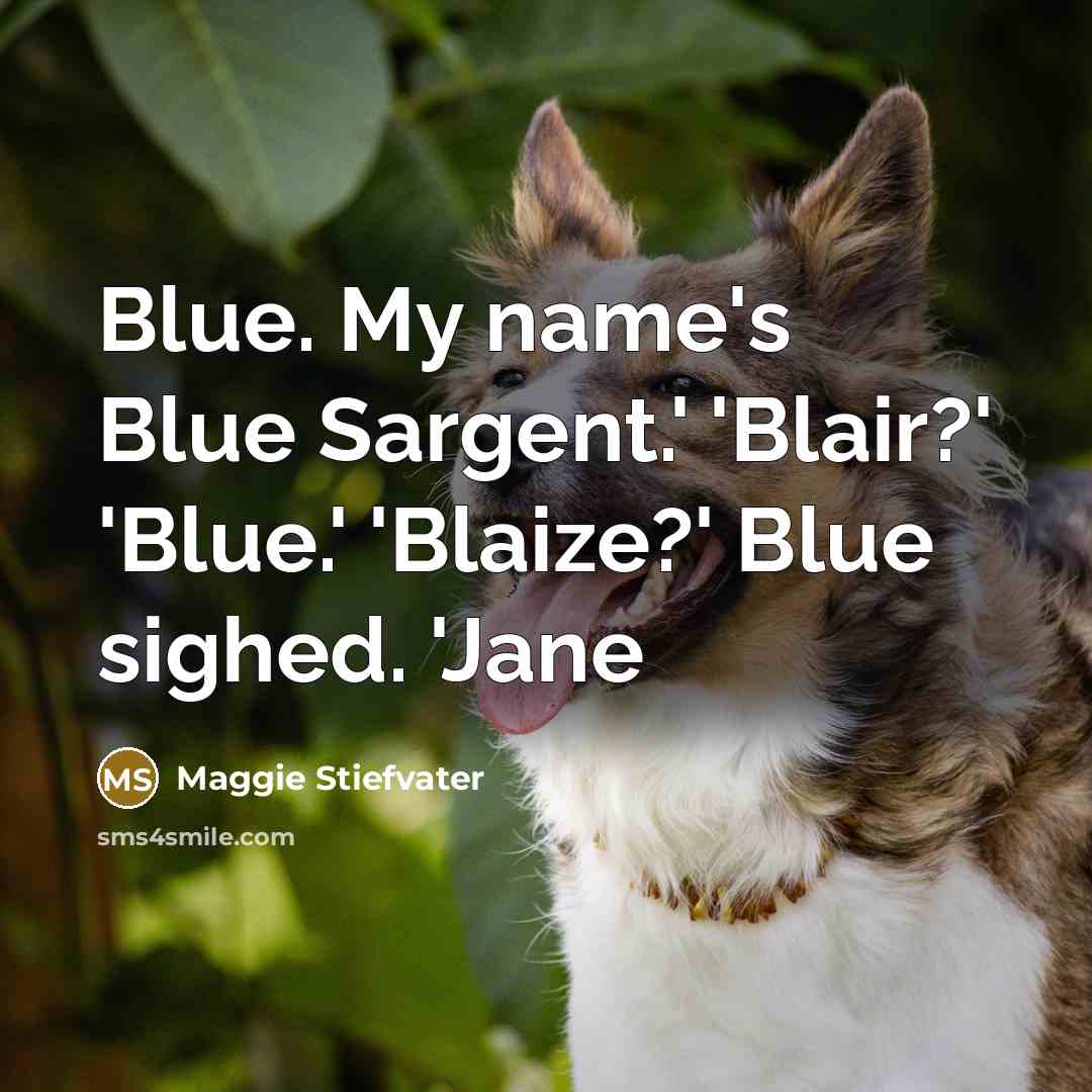 “Blue. My name's Blue Sargent.' 'Blair?' 'Blue.' 'Blaize?' Blue sighed.…” quote by Maggie Stiefvater