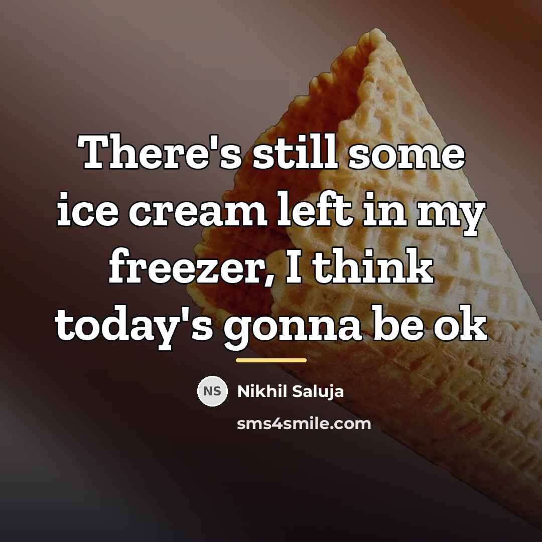 “There's still some ice cream left in my freezer, I…” quote by Nikhil Saluja
