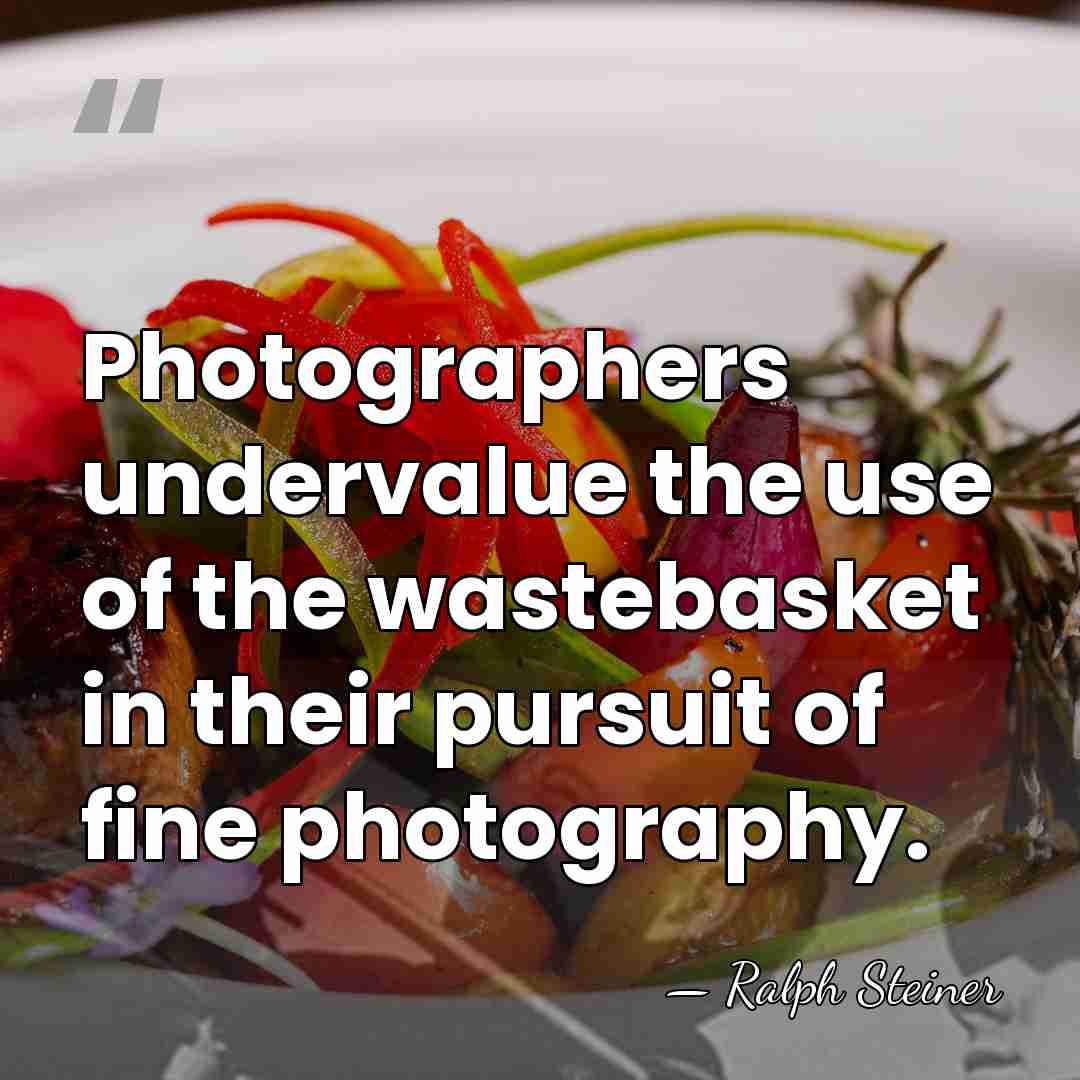 Photographers undervalue the use of the wastebasket in their pursuit of fine&hellip; - Ralph Steiner