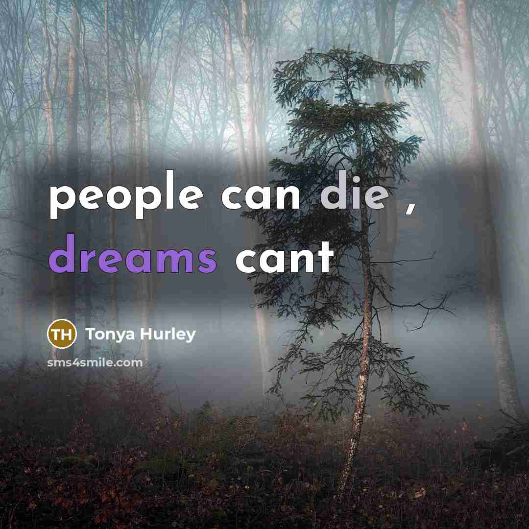 “people can die , dreams cant…” quote by Tonya Hurley