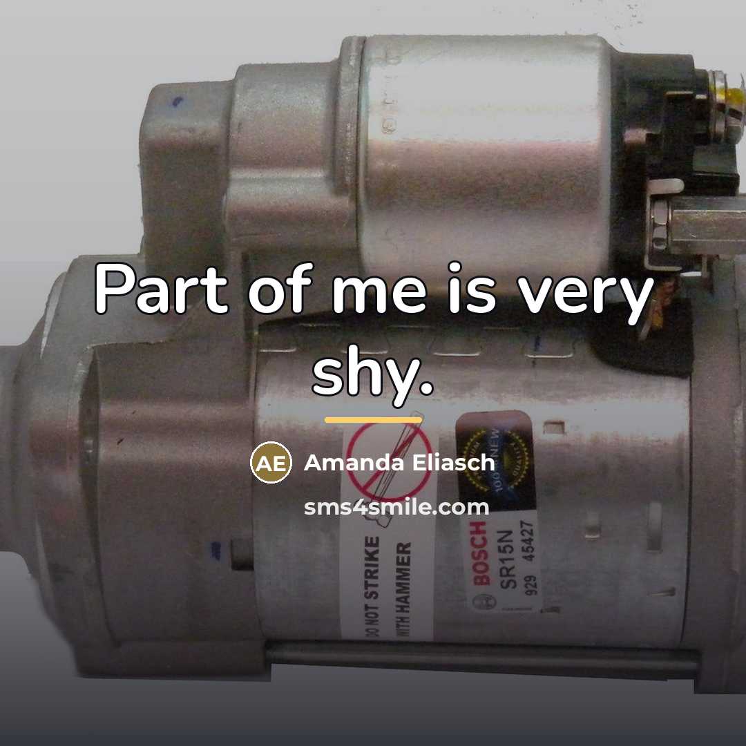 “Part of me is very shy.…” quote by Amanda Eliasch