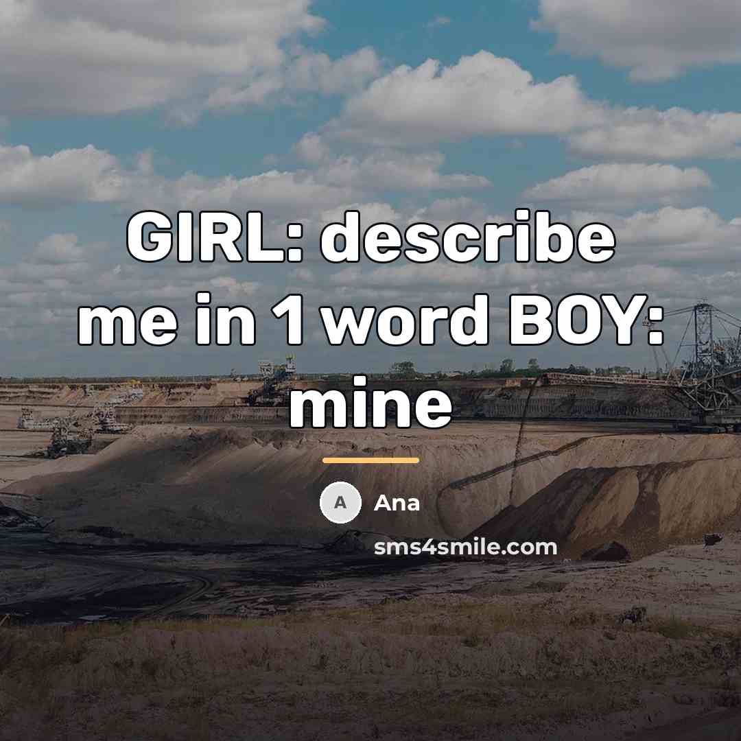 “GIRL: describe me in 1 word BOY: mine…” quote by Ana