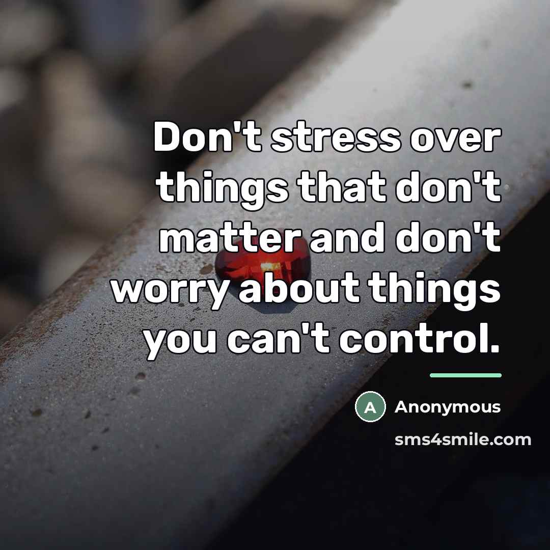 “Don't stress over things that don't matter and don't worry…” quote by Anonymous