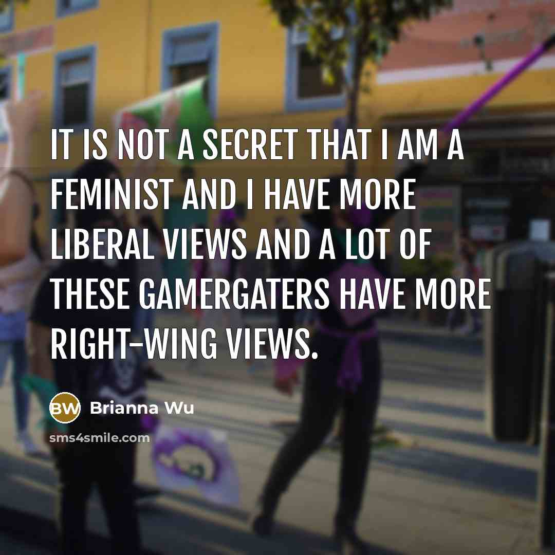“It is not a secret that I am a feminist…” quote by Brianna Wu