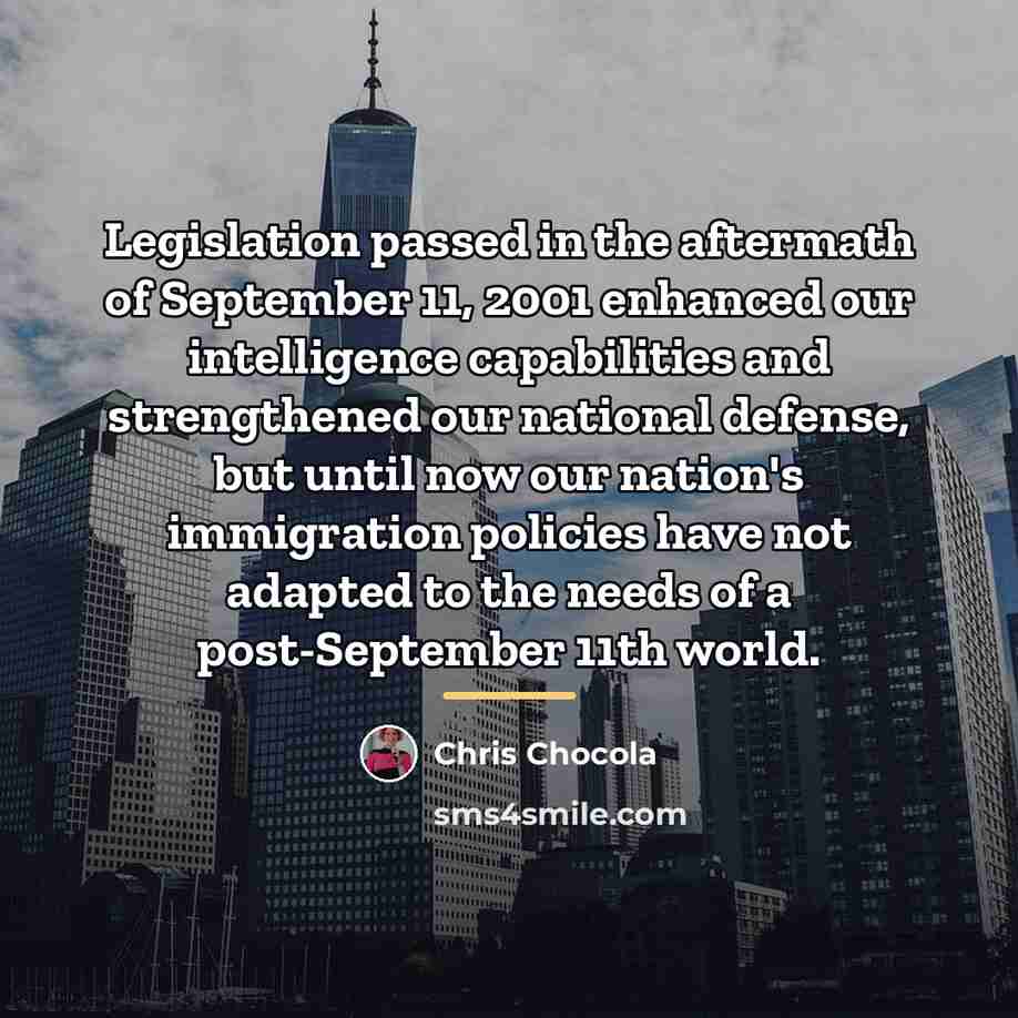 “Legislation passed in the aftermath of September 11, 2001 enhanced…” quote by Chris Chocola