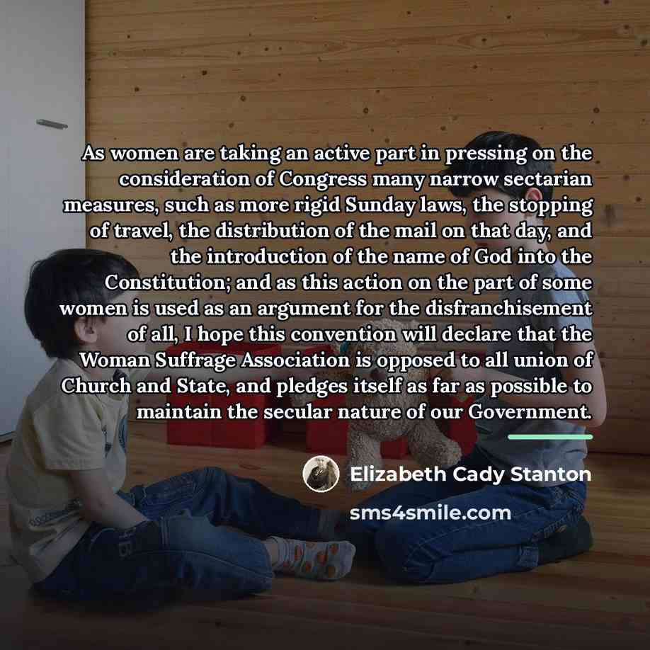 “As women are taking an active part in pressing on…” quote by Elizabeth Cady Stanton