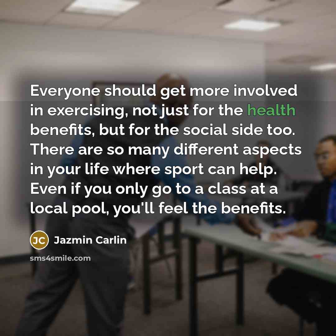 “Everyone should get more involved in exercising, not just for…” quote by Jazmin Carlin