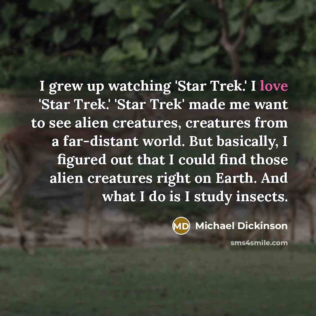 “I grew up watching 'Star Trek.' I love 'Star Trek.'…” quote by Michael Dickinson