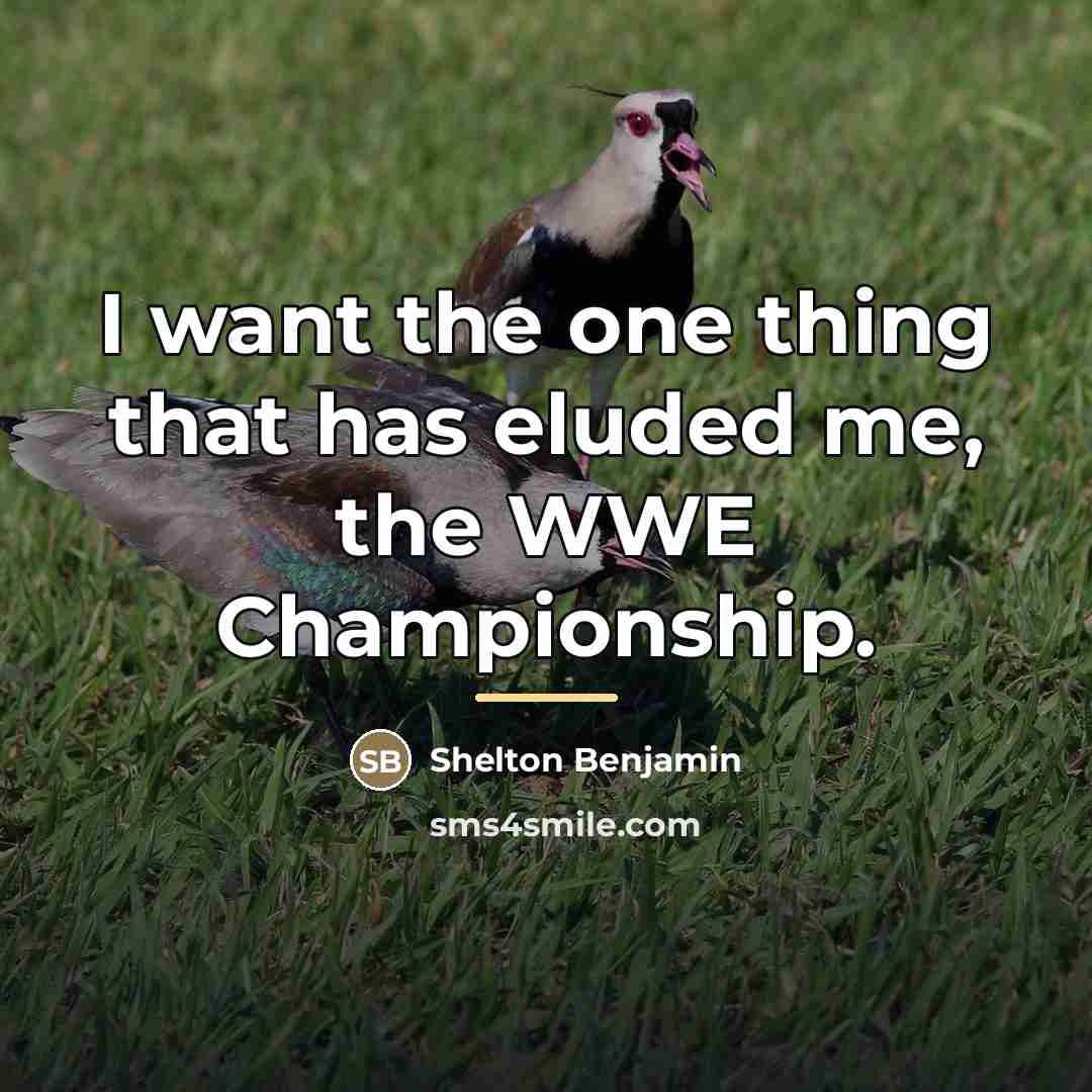 “I want the one thing that has eluded me, the…” quote by Shelton Benjamin