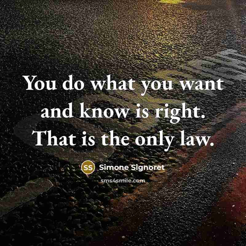 “You do what you want and know is right. That…” quote by Simone Signoret