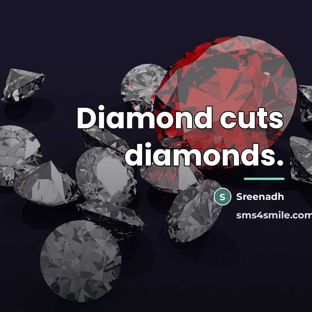 “Diamond cuts diamonds.…” quote by Sreenadh