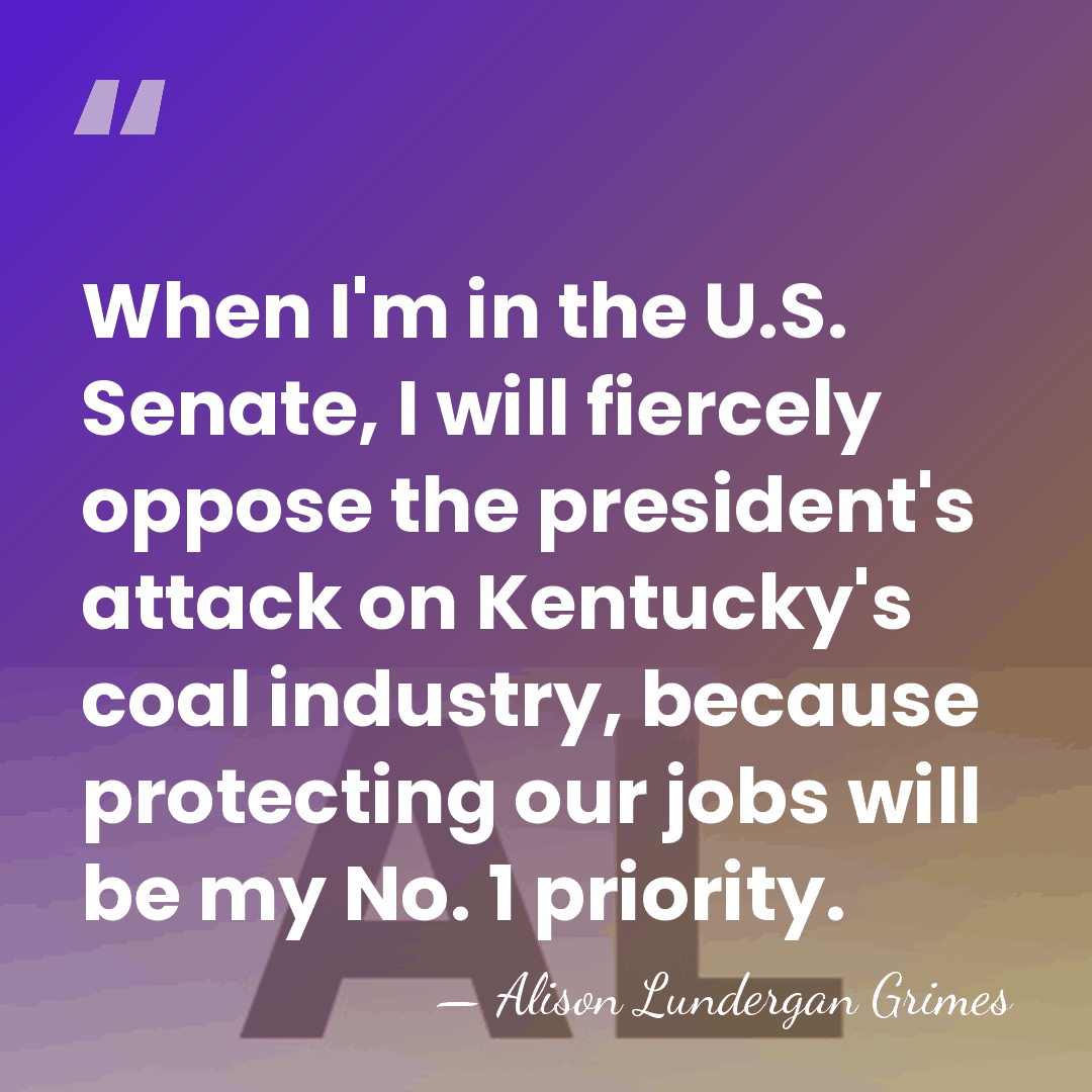 When I'm in the U.S. Senate, I will fiercely oppose the president's&hellip; - Alison Lundergan Grimes