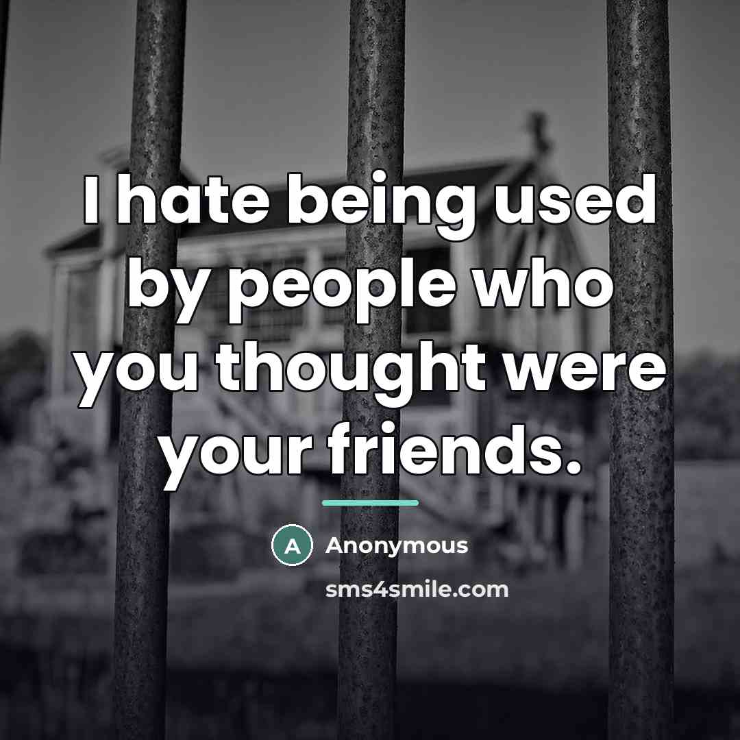 “I hate being used by people who you thought were…” quote by Anonymous