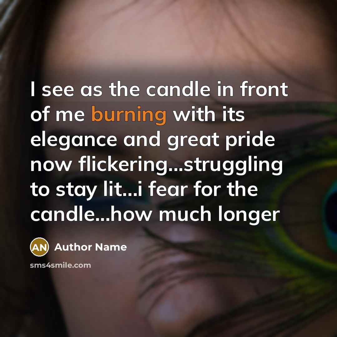 “I see as the candle in front of me burning…” quote by Author Name