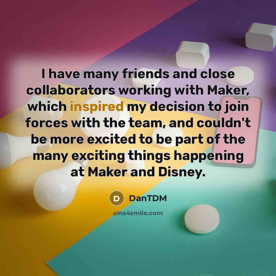 “I have many friends and close collaborators working with Maker,…” quote by DanTDM
