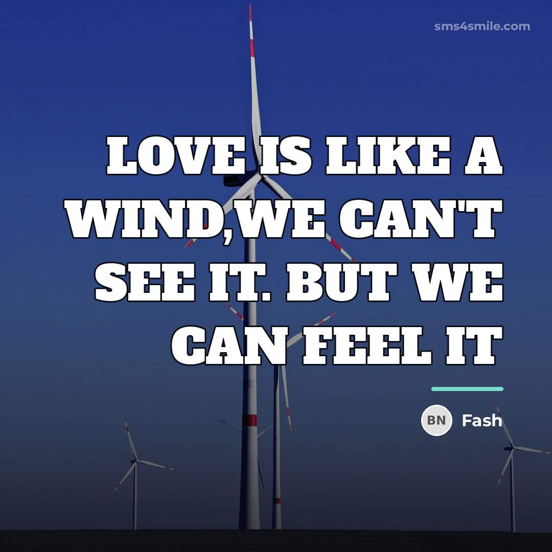 “LOVE IS LIKE A WIND,WE CAN'T SEE IT. BUT WE…” quote by Fash