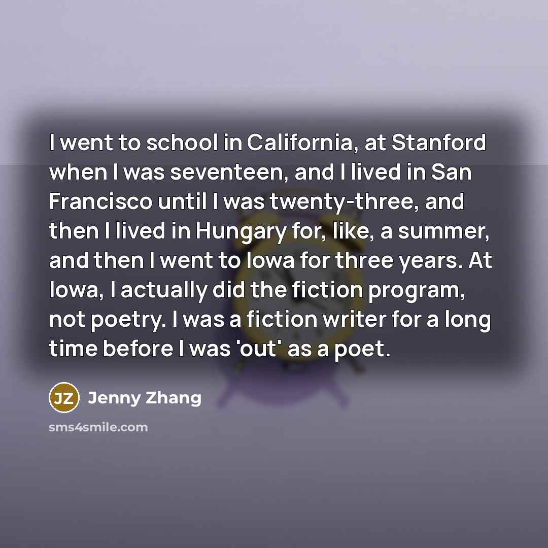“I went to school in California, at Stanford when I…” quote by Jenny Zhang