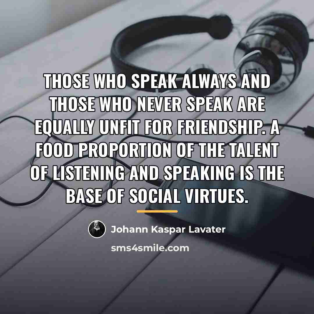 “Those who speak always and those who never speak are…” quote by Johann Kaspar Lavater