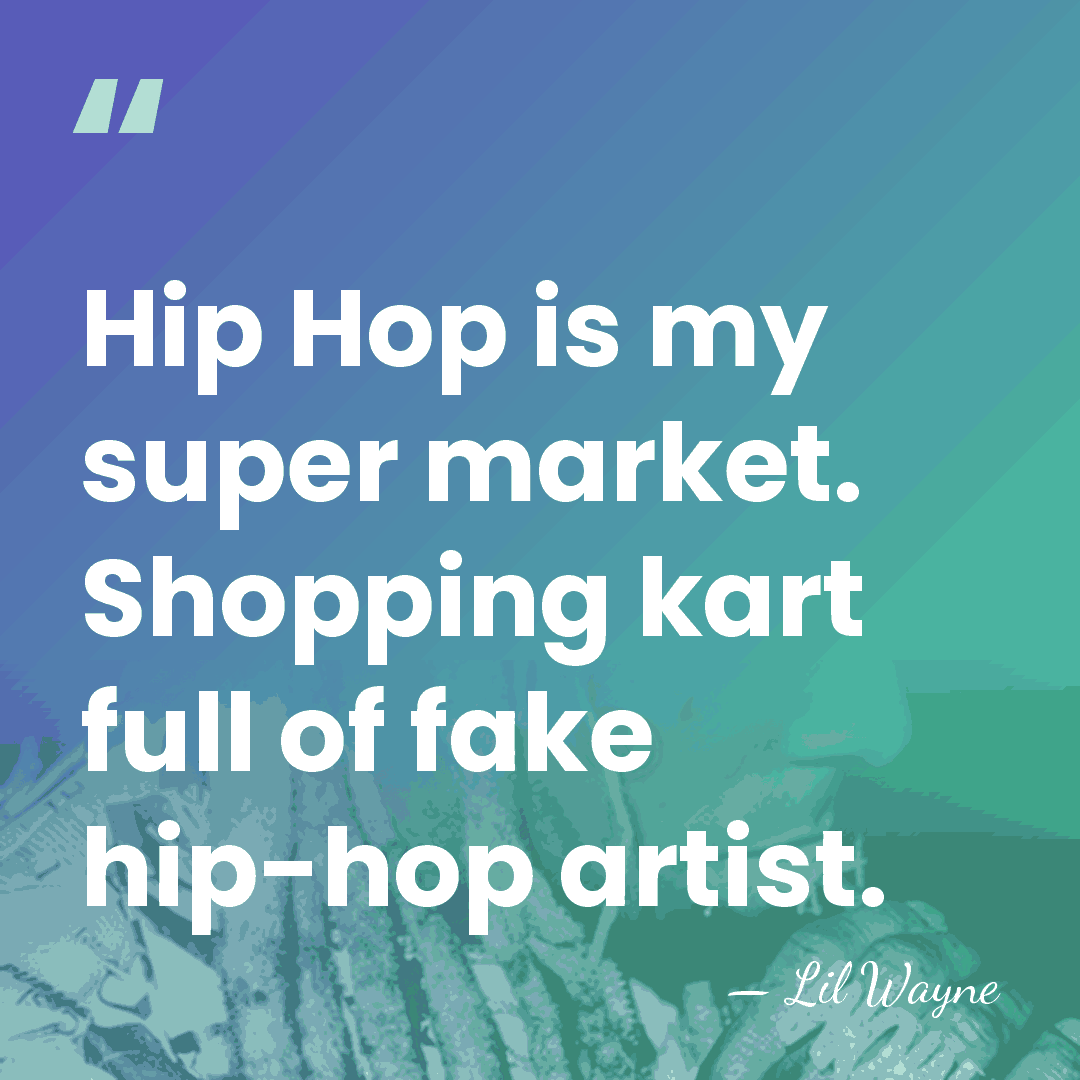 Hip Hop is my super market. Shopping kart full of fake hip-hop&hellip; - Lil Wayne