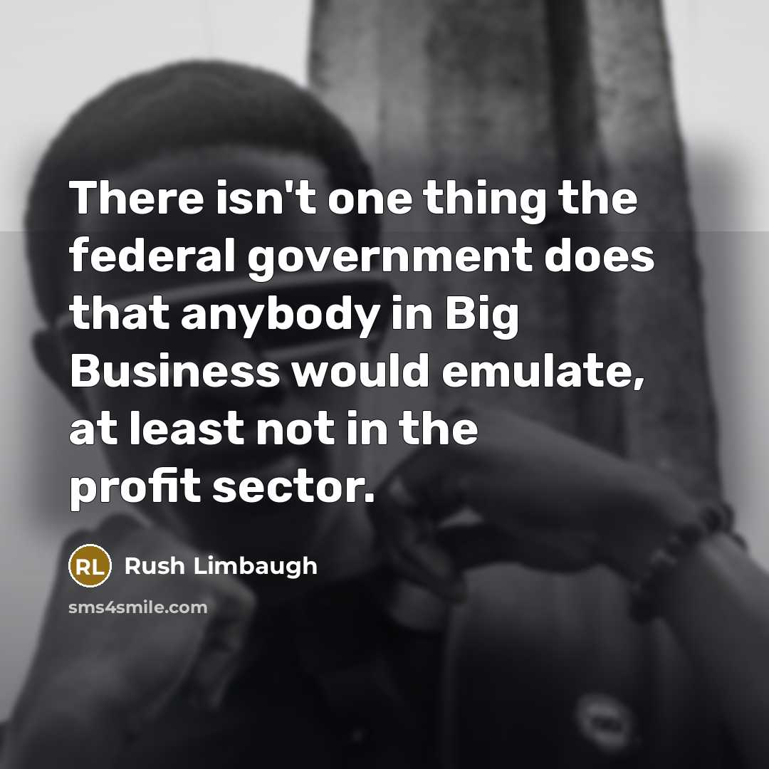 “There isn't one thing the federal government does that anybody…” quote by Rush Limbaugh