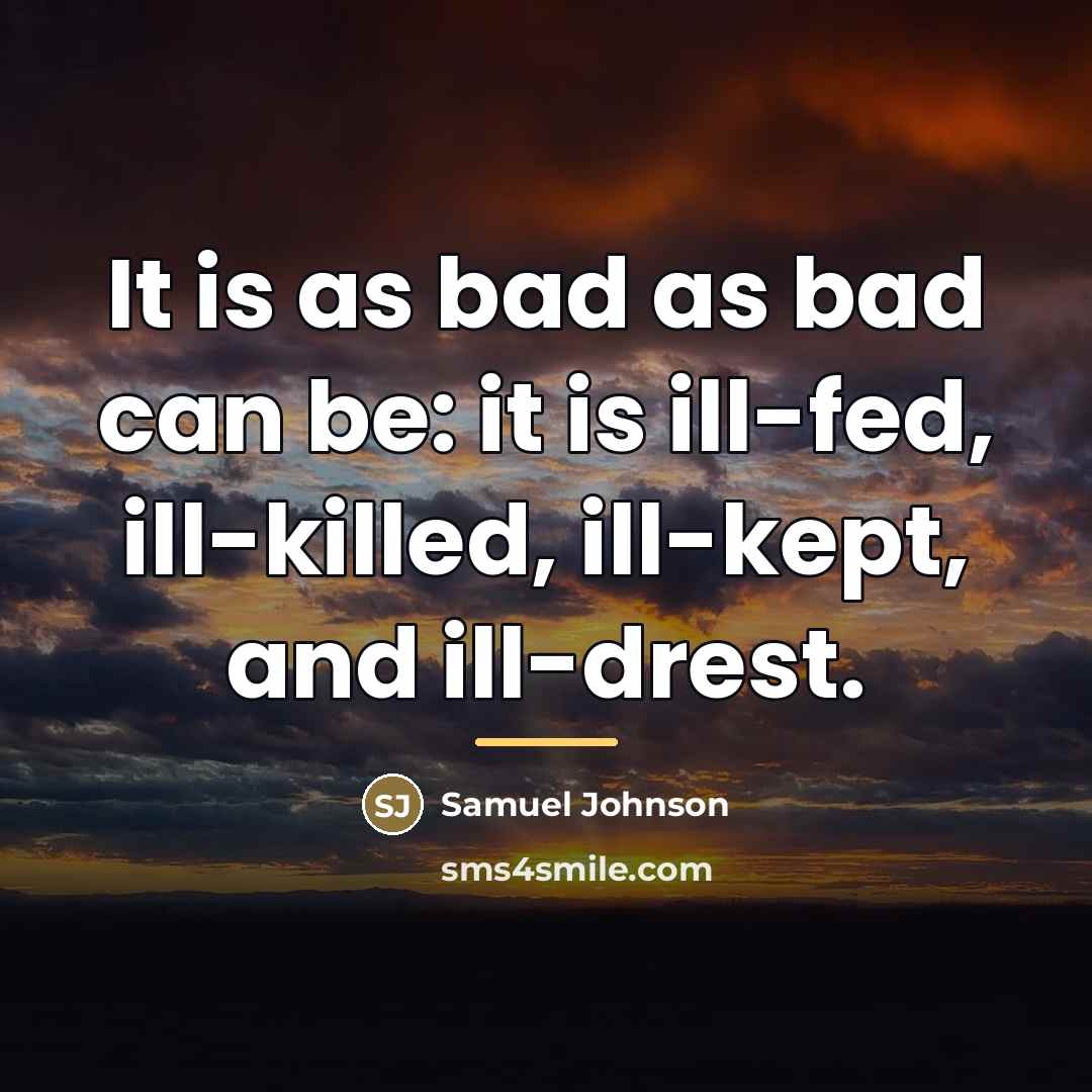 “It is as bad as bad can be: it is…” quote by Samuel Johnson