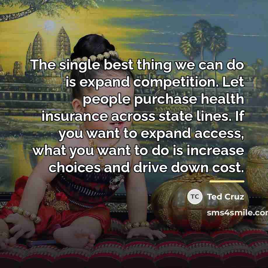 “The single best thing we can do is expand competition.…” quote by Ted Cruz