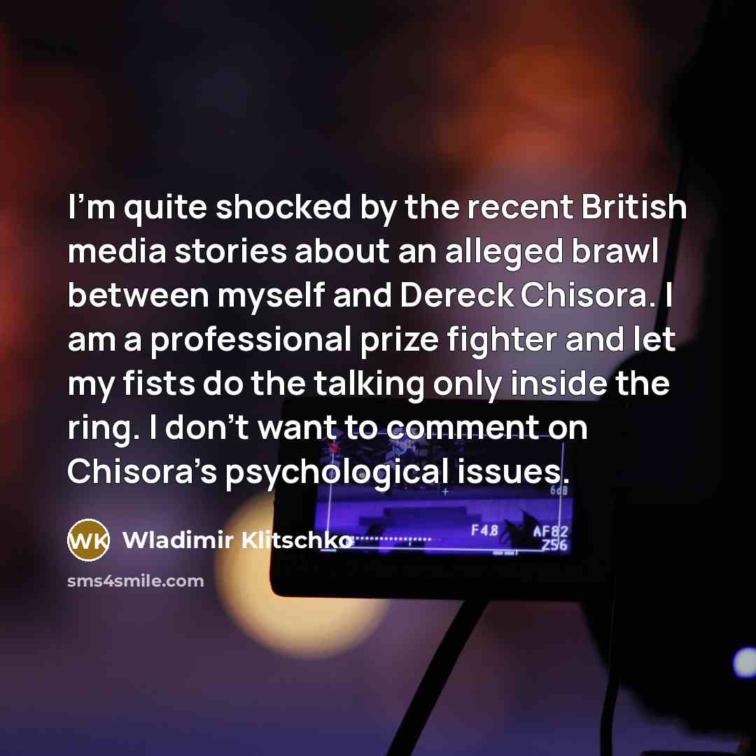 “I'm quite shocked by the recent British media stories about…” quote by Wladimir Klitschko