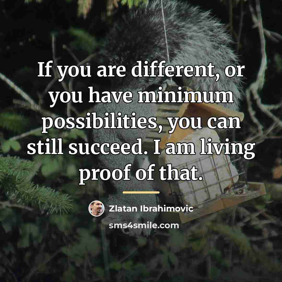 “If you are different, or you have minimum possibilities, you…” quote by Zlatan Ibrahimovic