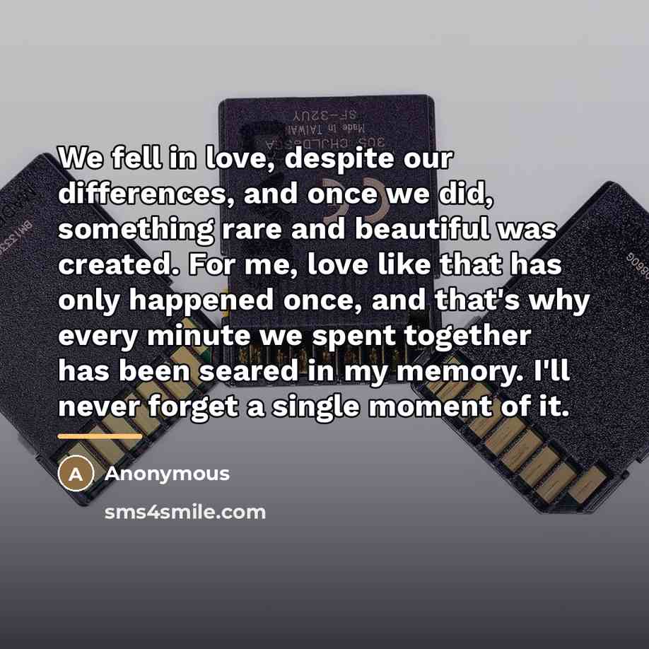 “We fell in love, despite our differences, and once we…” quote by Anonymous