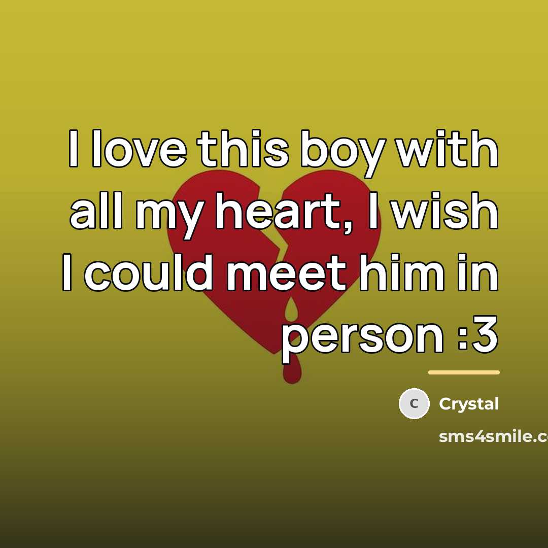 “I love this boy with all my heart, I wish…” quote by Crystal