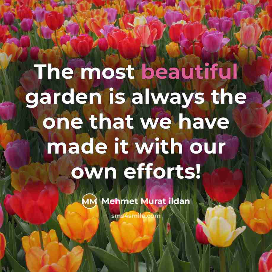 “The most beautiful garden is always the one that we…” quote by Mehmet Murat Ildan