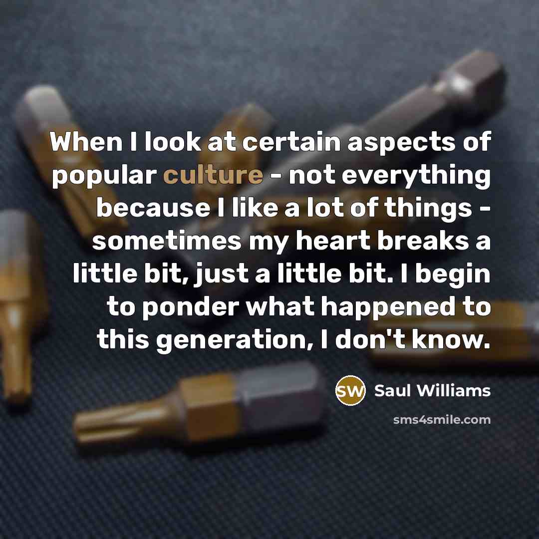 “When I look at certain aspects of popular culture -…” quote by Saul Williams