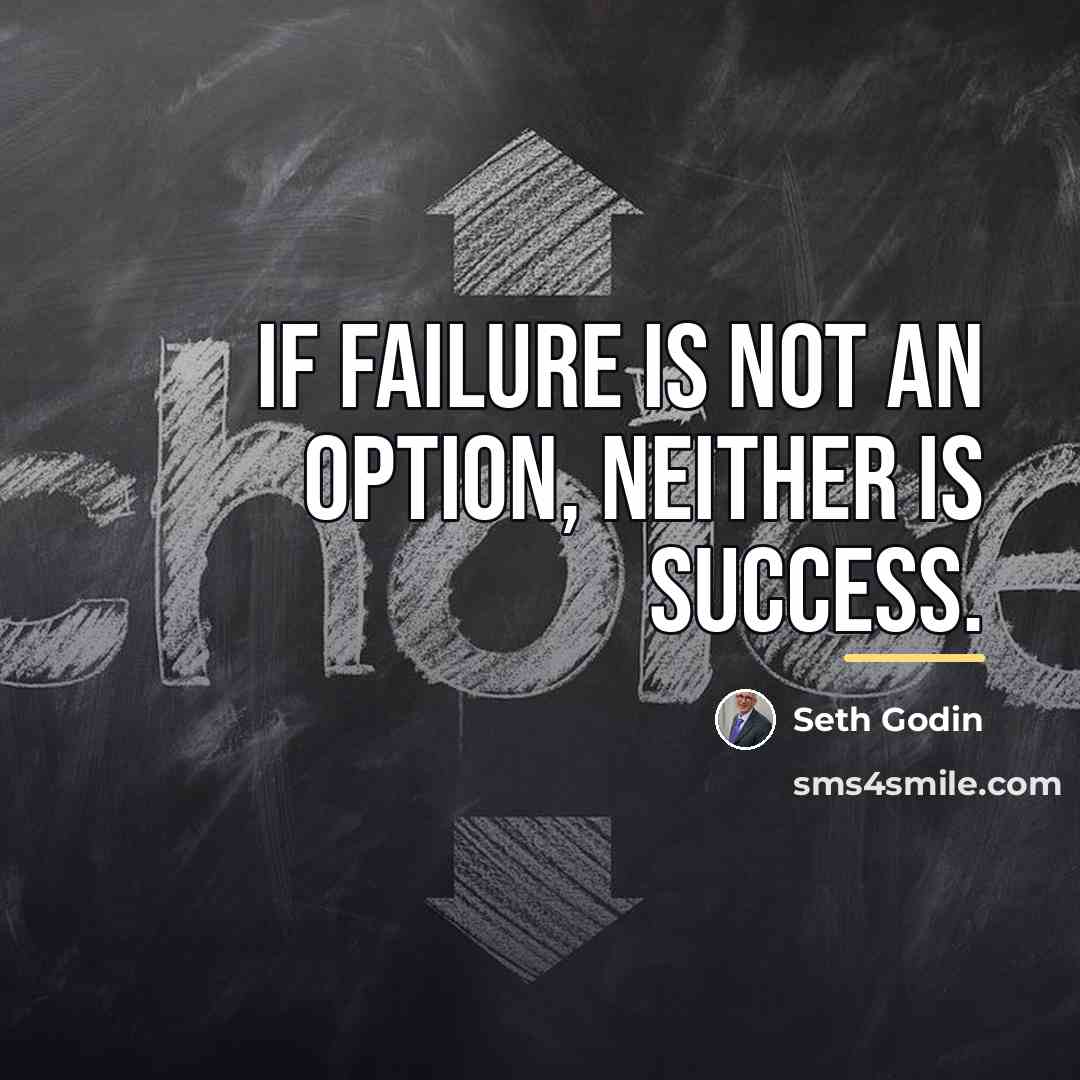 “If failure is not an option, neither is success.…” quote by Seth Godin