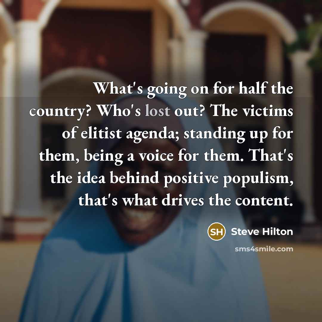 “What's going on for half the country? Who's lost out?…” quote by Steve Hilton