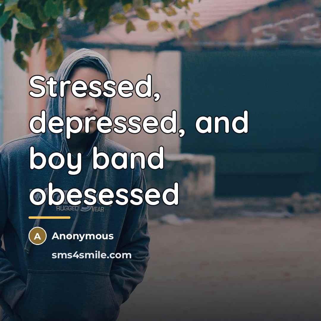 “Stressed, depressed, and boy band obesessed…” quote by Anonymous