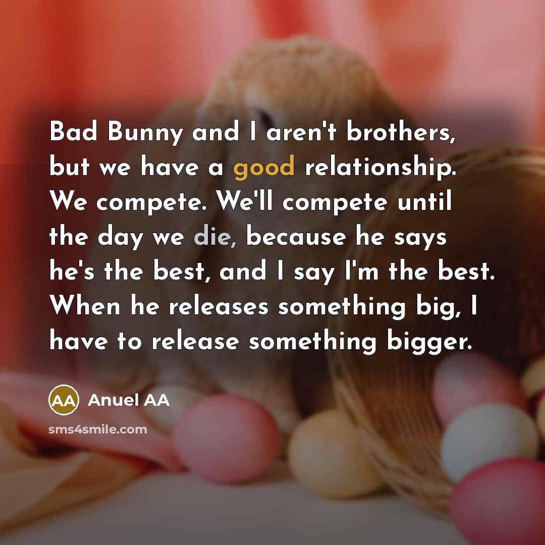 “Bad Bunny and I aren't brothers, but we have a…” quote by Anuel AA