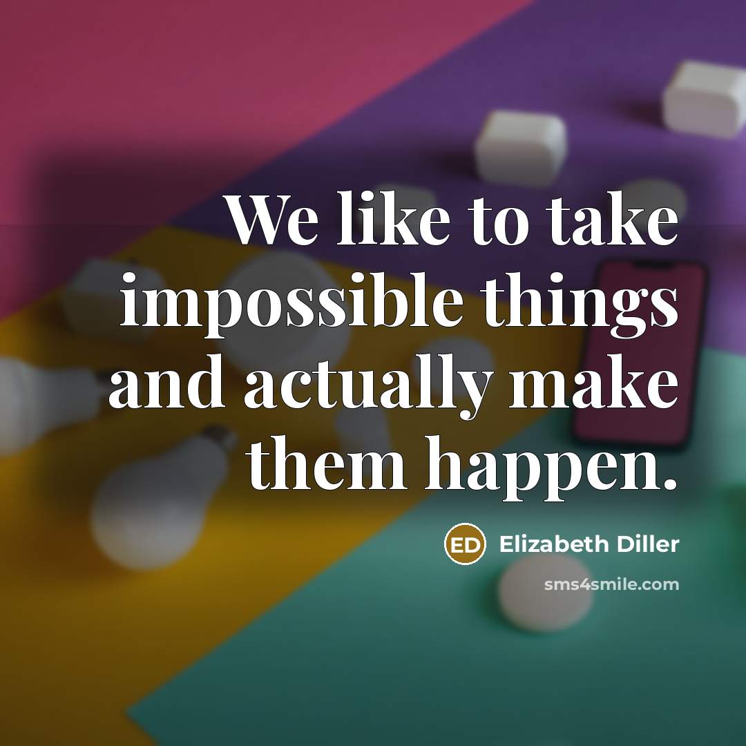 “We like to take impossible things and actually make them…” quote by Elizabeth Diller