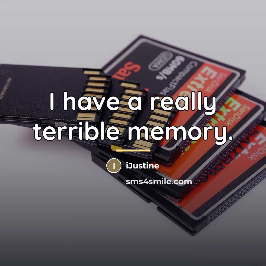 “I have a really terrible memory.…” quote by iJustine