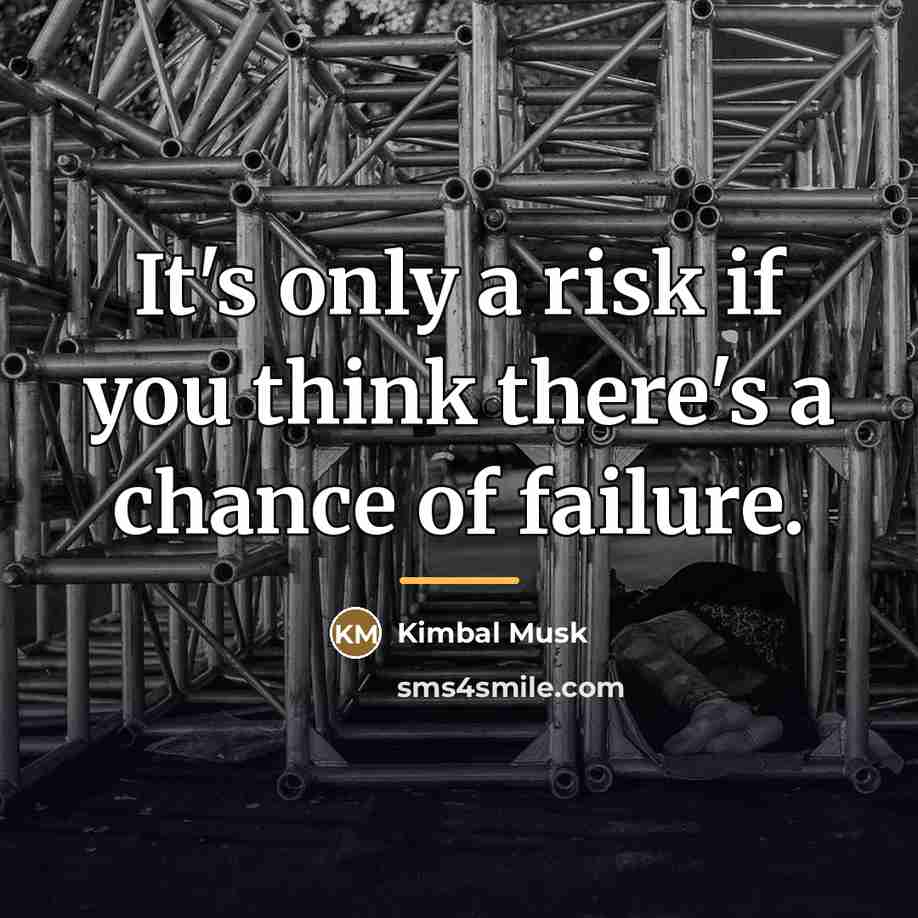 “It's only a risk if you think there's a chance…” quote by Kimbal Musk