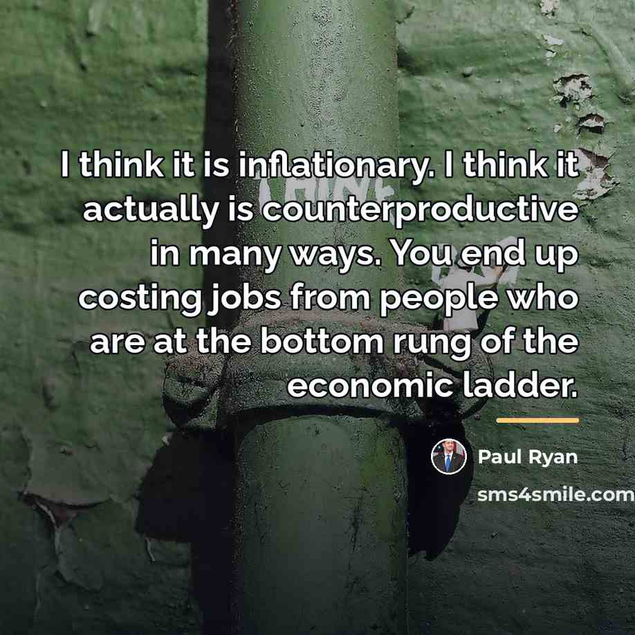 “I think it is inflationary. I think it actually is…” quote by Paul Ryan