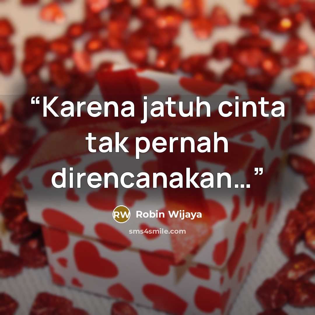 “Karena jatuh cinta tak pernah direncanakan…” quote by Robin Wijaya
