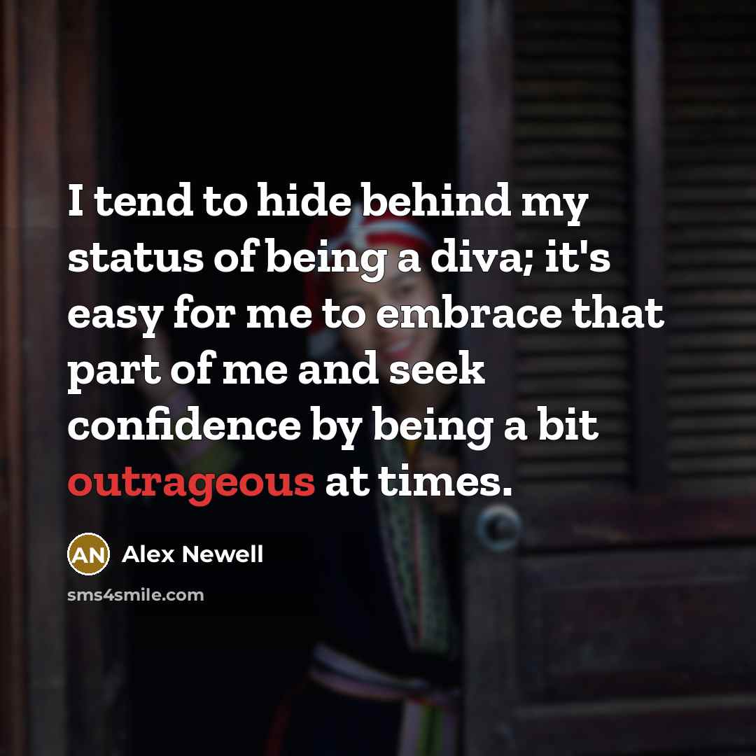 “I tend to hide behind my status of being a…” quote by Alex Newell